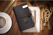 Load image into Gallery viewer, Reusable Leather Notebook with Replaceable Page Inserts