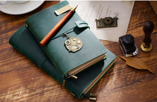 Load image into Gallery viewer, Reusable Leather Notebook with Replaceable Page Inserts