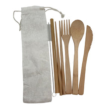Load image into Gallery viewer, Reusable Bamboo Cutlery Set