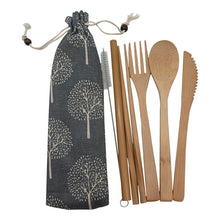 Load image into Gallery viewer, Reusable Bamboo Cutlery Set
