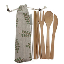 Load image into Gallery viewer, Reusable Bamboo Cutlery Set