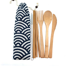 Load image into Gallery viewer, Reusable Bamboo Cutlery Set
