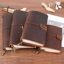 Load image into Gallery viewer, Reusable Leather Notebook with Replaceable Page Inserts