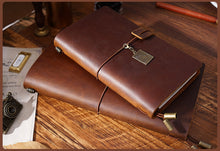 Load image into Gallery viewer, Reusable Leather Notebook with Replaceable Page Inserts