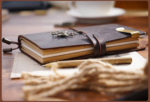 Load image into Gallery viewer, Reusable Leather Notebook with Replaceable Page Inserts