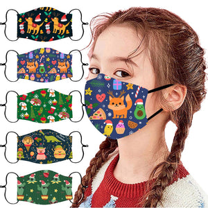 Children's Christmas-Themed Face Masks