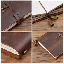 Load image into Gallery viewer, Reusable Leather Notebook with Replaceable Page Inserts