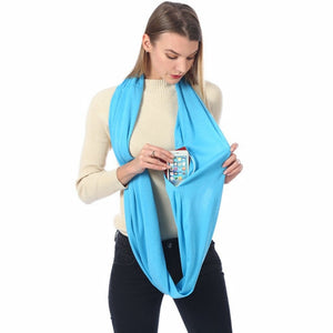 Infinity Scarf with Hidden Zipper Pocket