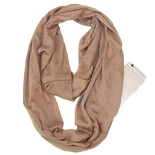 Load image into Gallery viewer, Infinity Scarf with Hidden Zipper Pocket
