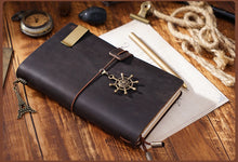 Load image into Gallery viewer, Reusable Leather Notebook with Replaceable Page Inserts
