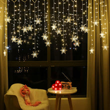 Load image into Gallery viewer, Snowflake Curtain Christmas String Lights
