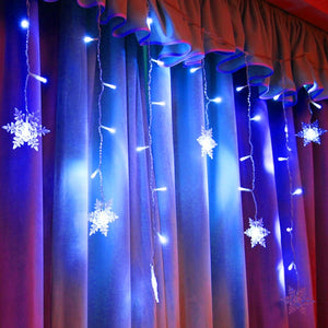Snowflake Curtain Christmas String Lights