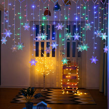 Load image into Gallery viewer, Snowflake Curtain Christmas String Lights
