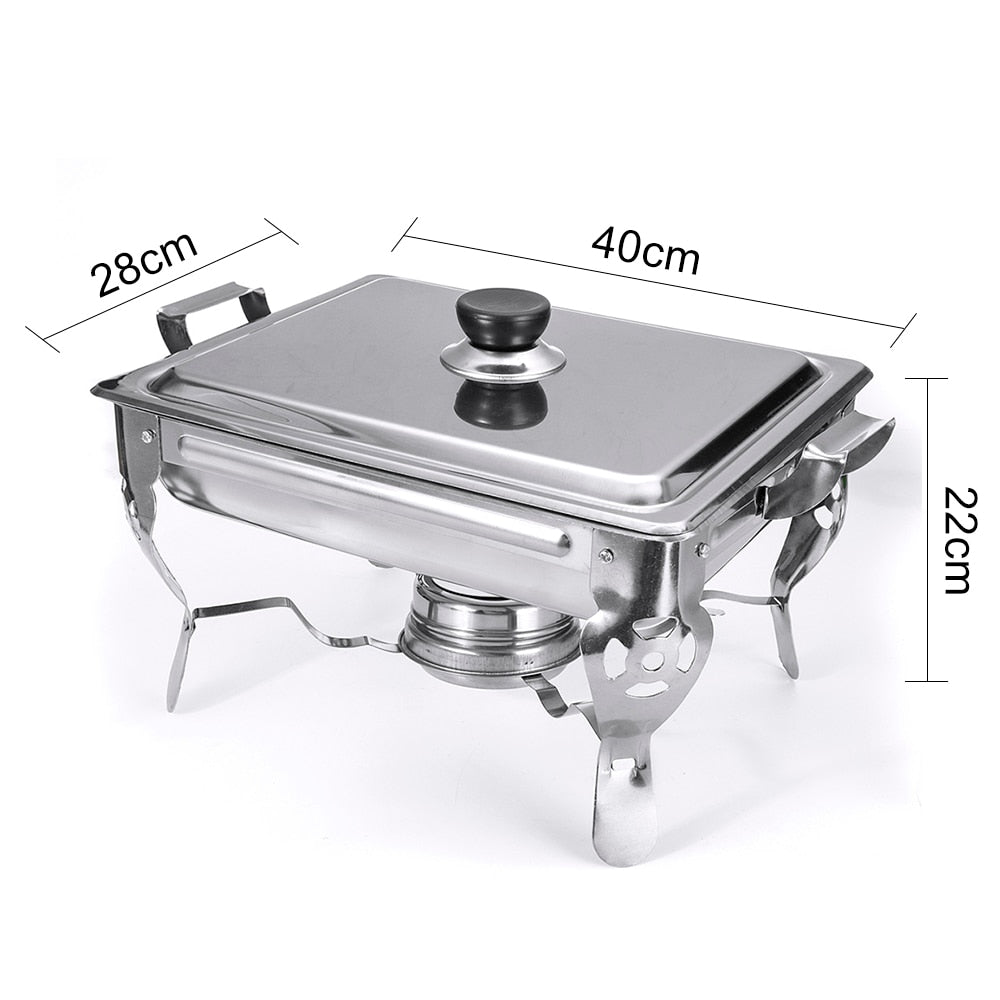 Stainless Steel Chafing Dishes [6 Quart Capacity, 1/2/4-Packs available]